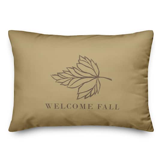 Welcome Fall Leaf Throw Pillow